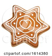 Poster, Art Print Of Christmas Snowflake Gingerbread Cookie With Icing