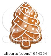 Poster, Art Print Of Christmas Tree Gingerbread Cookie With Icing
