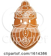 Clipart Of A Christmas Santa Gingerbread Cookie With Icing Royalty Free Vector Illustration