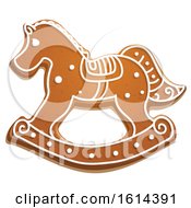 Poster, Art Print Of Christmas Rocking Horse Gingerbread Cookie With Icing