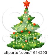 Clipart Of A Christmas Tree Royalty Free Vector Illustration by Vector Tradition SM