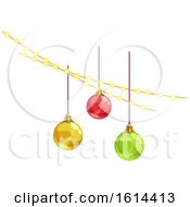 Clipart Of Christmas Lights And Baubles Royalty Free Vector Illustration