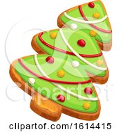 Clipart Of A Christmas Tree Cookie Royalty Free Vector Illustration