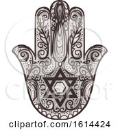 Clipart Of A Sketched Hamsa Hand Royalty Free Vector Illustration by Vector Tradition SM