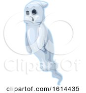 Clipart Of A Halloween Sheet Ghost Royalty Free Vector Illustration