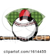 Hat On A Baseball Over A Bat