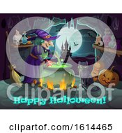 Clipart Of A Halloween Background Royalty Free Vector Illustration