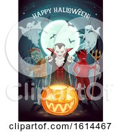 Clipart Of A Halloween Background Royalty Free Vector Illustration by Vector Tradition SM