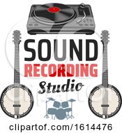 Clipart Of A Sound Recording Studio Design Royalty Free Vector Illustration