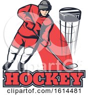 Clipart Of A Hockey Player Royalty Free Vector Illustration