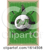 Clipart Of A Distressed Golf Background Royalty Free Vector Illustration