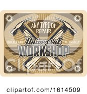 Clipart Of A Retro Styled Workshop Design Royalty Free Vector Illustration