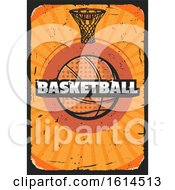 Clipart Of A Distressed Basketball Design Royalty Free Vector Illustration