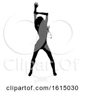 Poster, Art Print Of Woman Dancing Person Silhouette On A White Background