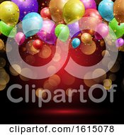 Poster, Art Print Of Balloons And Confetti Background