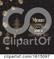 Poster, Art Print Of Christmas Tree And Snowflakes Background