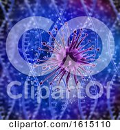 Poster, Art Print Of 3d Medical Background With Virus Cell And Dna Strands