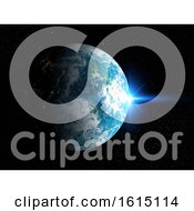 Poster, Art Print Of 3d Space Background With Fictional Planet