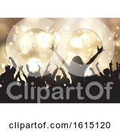 Poster, Art Print Of Party People On Gold Bokeh Lights Background