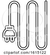 Clipart Of A Black And White 2 Pin Plug Royalty Free Vector Illustration by Lal Perera