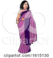 Woman In A Purple Saree