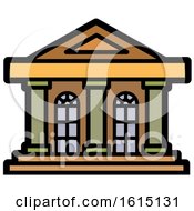 Clipart Of An Old Building Facade Icon Royalty Free Vector Illustration