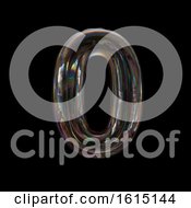 Poster, Art Print Of Soap Bubble Number 0 On A Black Background