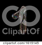 Poster, Art Print Of Soap Bubble Number 1 On A Black Background
