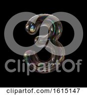Soap Bubble Number 3 On A Black Background