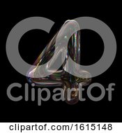 Clipart Of A Soap Bubble Number 4 On A Black Background Royalty Free Illustration