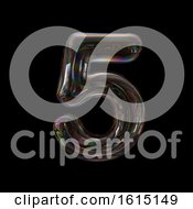 Poster, Art Print Of Soap Bubble Number 5 On A Black Background