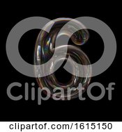 Poster, Art Print Of Soap Bubble Number 6 On A Black Background