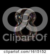 Clipart Of A Soap Bubble Number 8 On A Black Background Royalty Free Illustration