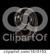 Soap Bubble Number 9 On A Black Background