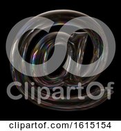 Clipart Of A Soap Bubble Email Arobase At Symbol On A Black Background Royalty Free Illustration by chrisroll