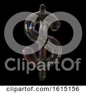 Clipart Of A Soap Bubble Dollar Currency Symbol On A Black Background Royalty Free Illustration