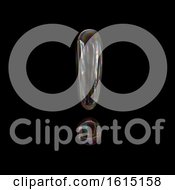 Clipart Of A Soap Bubble Exclamation Point On A Black Background Royalty Free Illustration