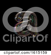 Soap Bubble Lowercase Letter A On A Black Background