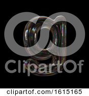 Poster, Art Print Of Soap Bubble Lowercase Letter G On A Black Background