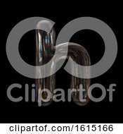Soap Bubble Lowercase Letter H On A Black Background