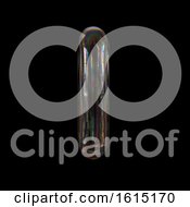 Poster, Art Print Of Soap Bubble Lowercase Letter L On A Black Background