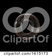 Soap Bubble Lowercase Letter O On A Black Background