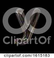 Soap Bubble Lowercase Letter Y On A Black Background