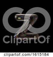 Poster, Art Print Of Soap Bubble Lowercase Letter Z On A Black Background