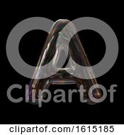 Clipart Of A Soap Bubble Capital Letter A On A Black Background Royalty Free Illustration by chrisroll