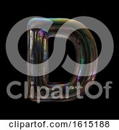 Poster, Art Print Of Soap Bubble Capital Letter D On A Black Background
