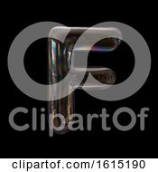 Soap Bubble Capital Letter F On A Black Background