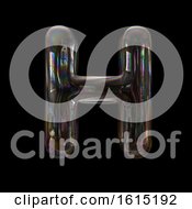 Poster, Art Print Of Soap Bubble Capital Letter H On A Black Background