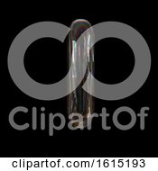 Clipart Of A Soap Bubble Capital Letter I On A Black Background Royalty Free Illustration by chrisroll