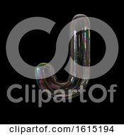 Poster, Art Print Of Soap Bubble Capital Letter J On A Black Background